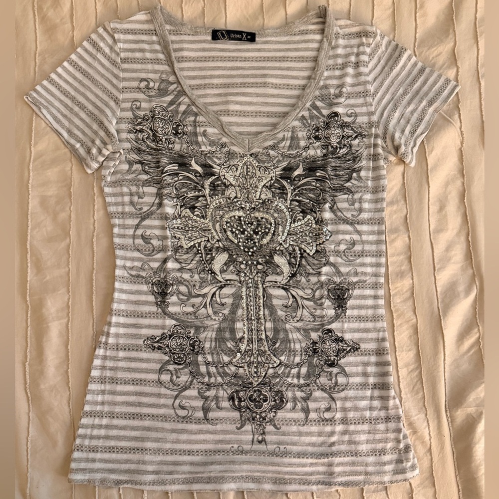 Urban X Gray Striped Tee